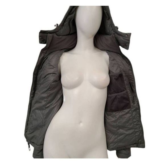 Athleta Gray Graphic Print Down Pufffer Jacket size XS - Picture 7 of 9